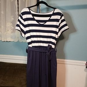 COPY - Navy Stripe Maxi Dress